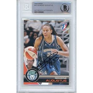 Seimone Augustus Minnesota Lynx Autographed 2008 WNBA Basketball Card Beckett